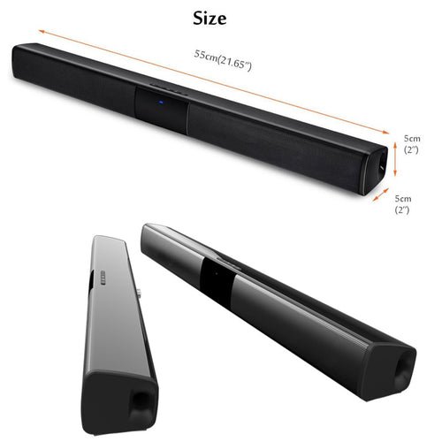 Long Soundbar Bluetooth Speaker with Subwoofer, Remote Control