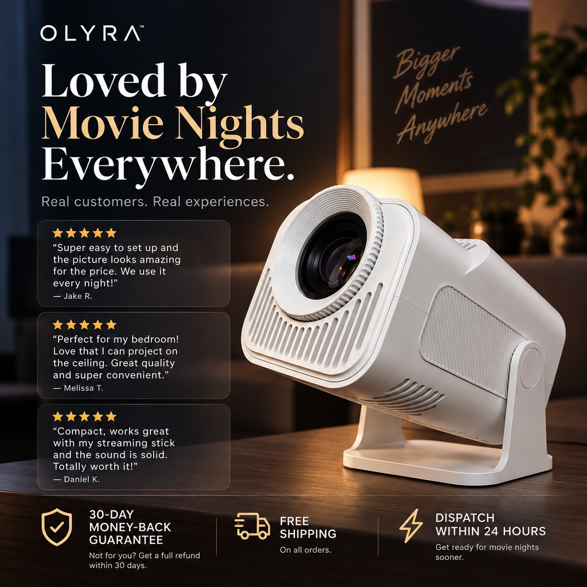 Olyra Premier™ 4K Ultra Projector