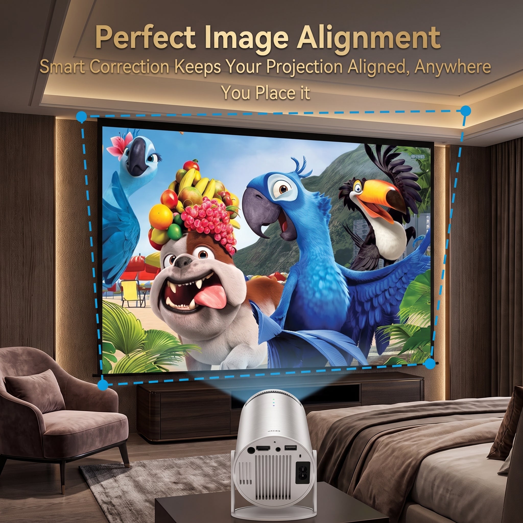 Portable HD Projector with Phone Casting