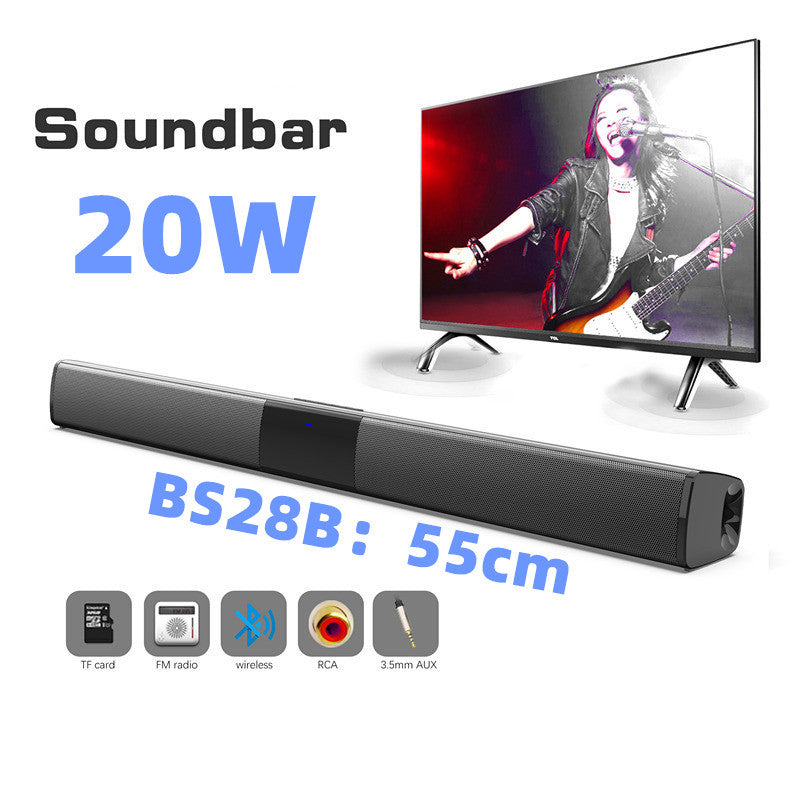 Long Soundbar Bluetooth Speaker with Subwoofer, Remote Control